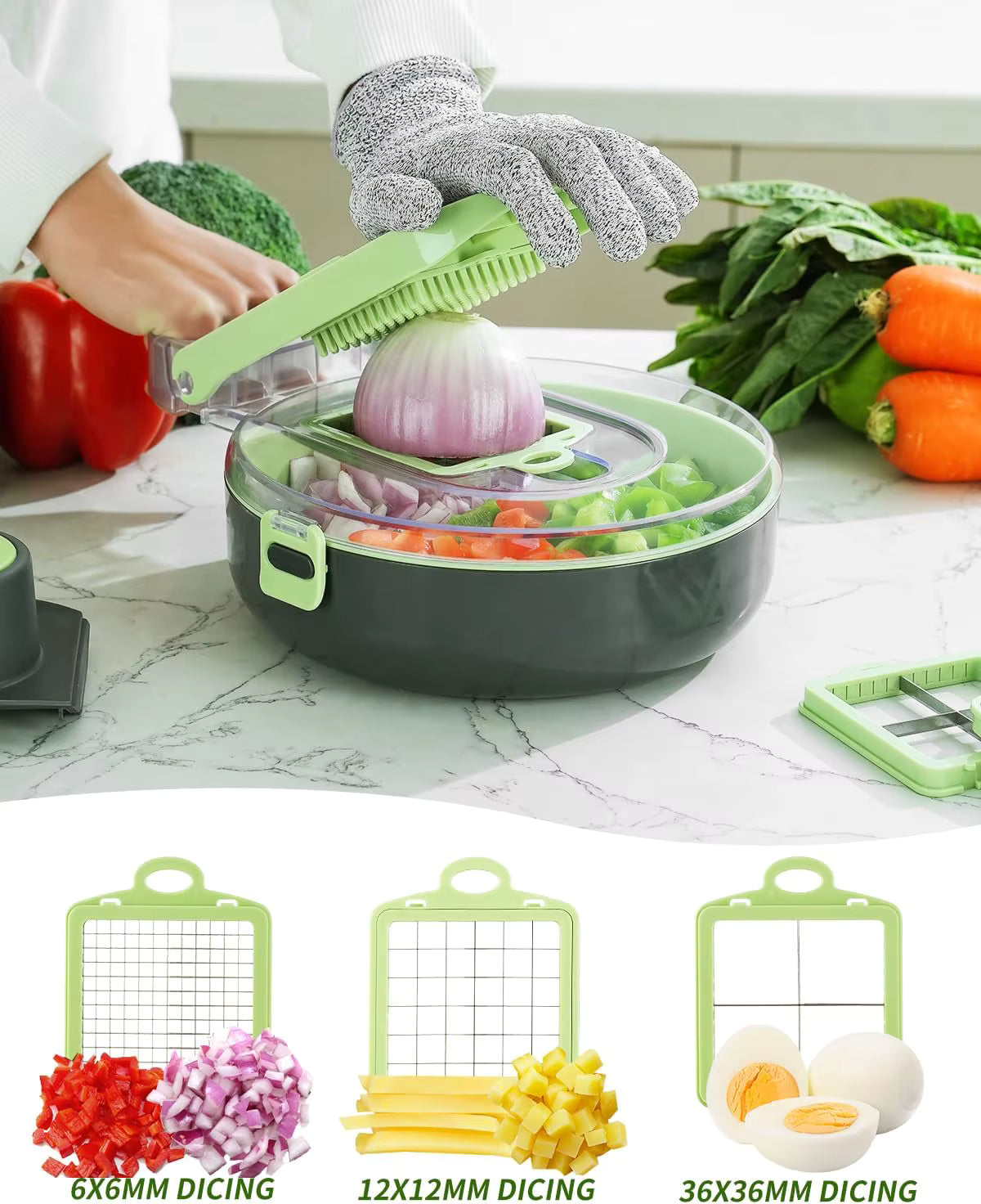 SÚPER PICADOR DE FRUTAS Y VERDURAS - FUNCIÓN 9 EN 1